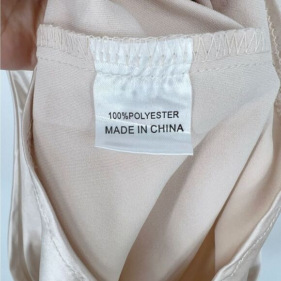 Billy J Josephina Dress‎ Cowl One Shoulder Spaghetti Strap Champagne Slip Size 8 - Picture 8 of 9